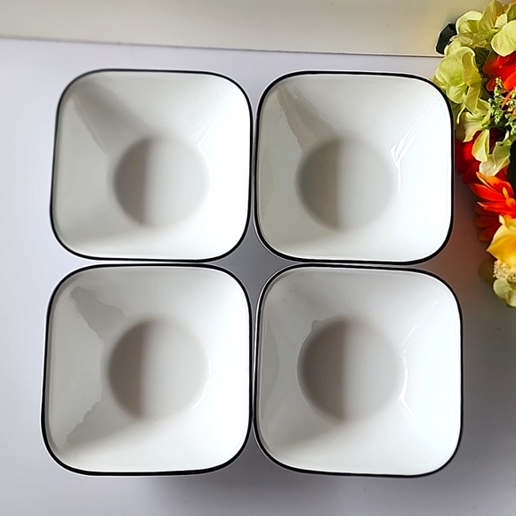 Set of 4 Corelle, Simple Lines Square Bowls. Made in USA ☆☆☆ - Picture 4 of 7